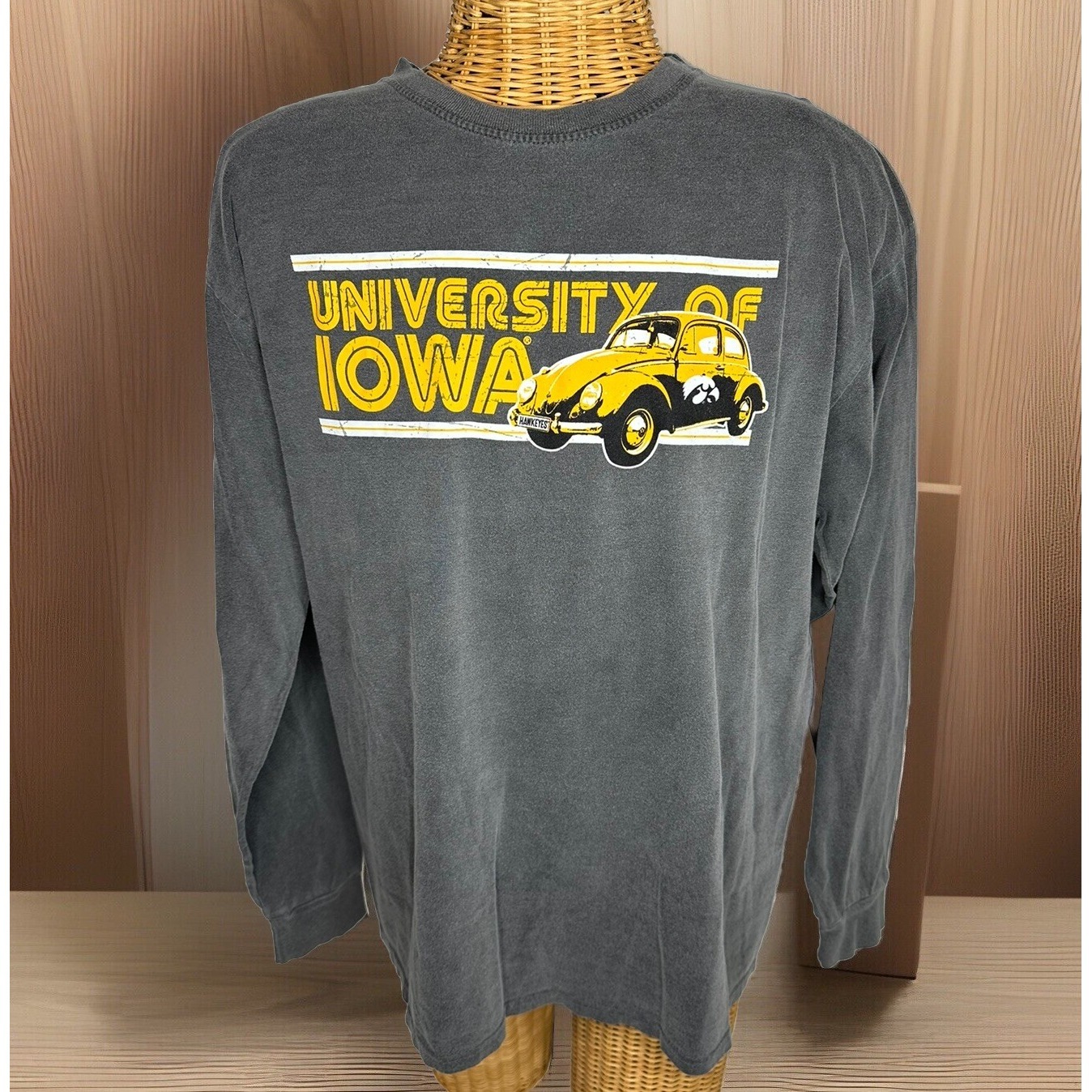 University Of Iowa Hawkeyes Mens LS Shirt Brand Blue 84 Sz L